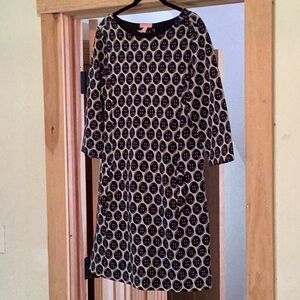 Lilly Pulitzer Black and Cream Button Print Dress